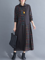 Women Stitching High Neck Dress