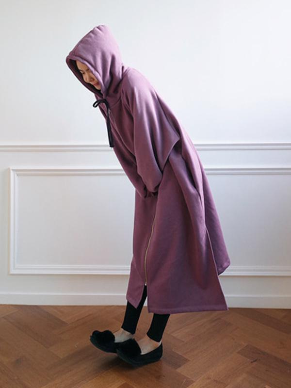 Loose Warm Long Hooded Outwear