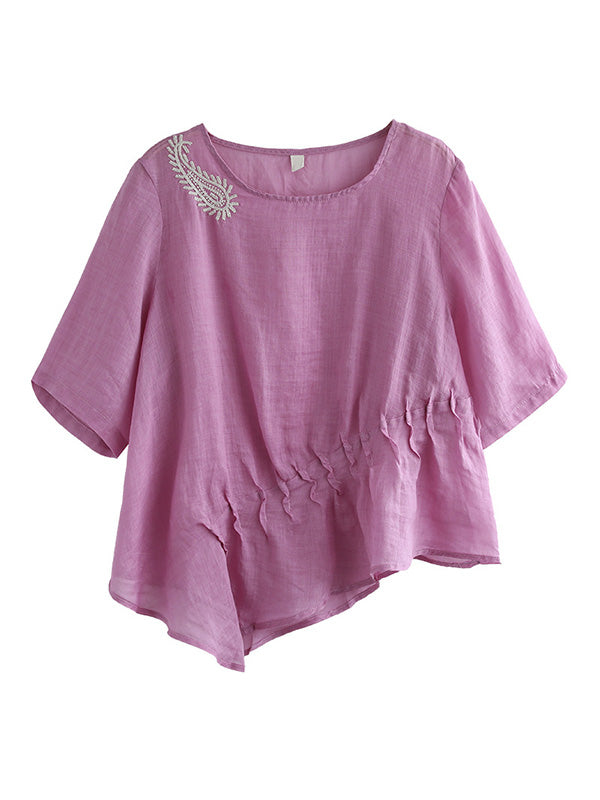 Original Irregularity Applique T-Shirts Tops