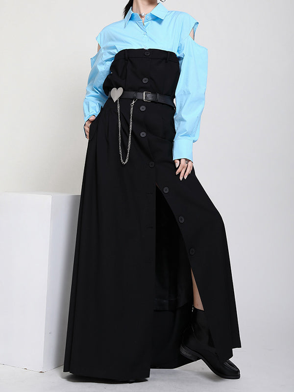 Off-The-Shoulder Black Solid Maxi Dress