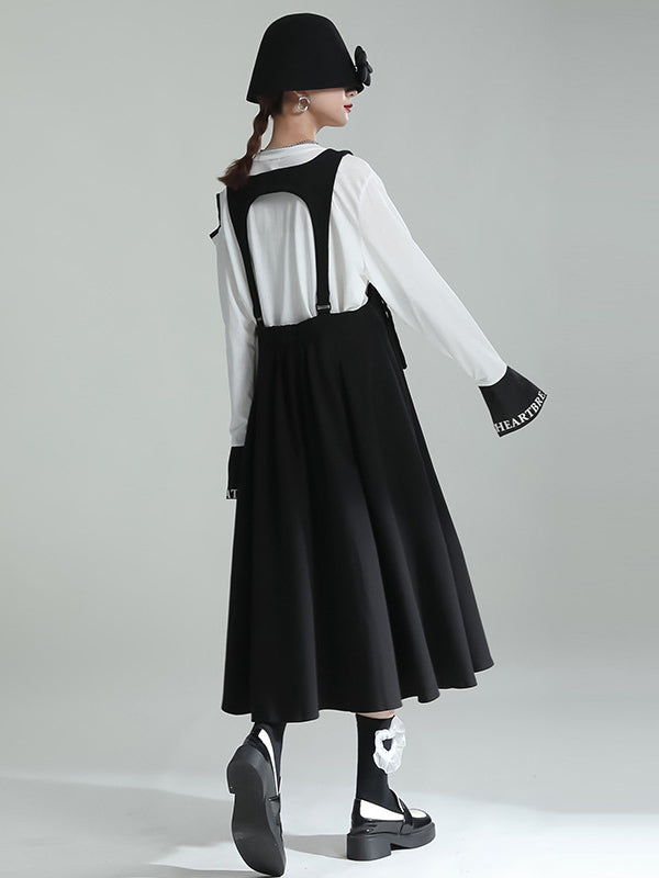 Casual Roomy Pure Color Pleated Skirt