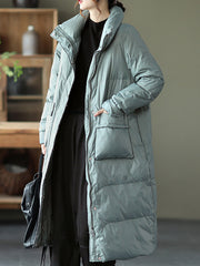 Mid-Length Stand Collar Padded Coat