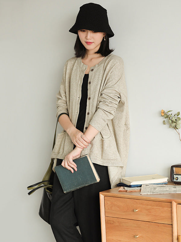 Original Irregularity Knitting Long Sleeve Cardigans Outerwear