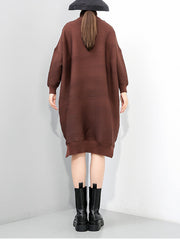 Women Pullover Solid Color Casual Dress