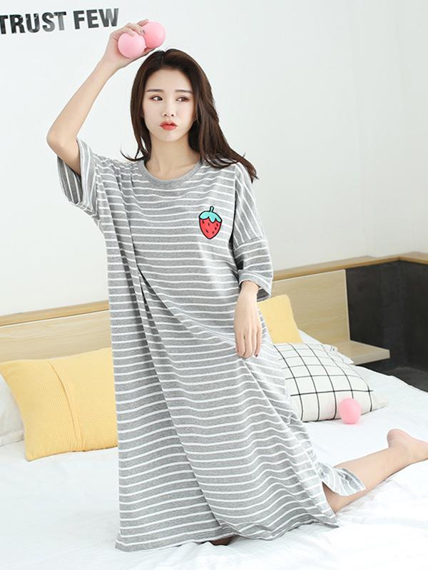 Simple Modal Striped Lovely Pajamas