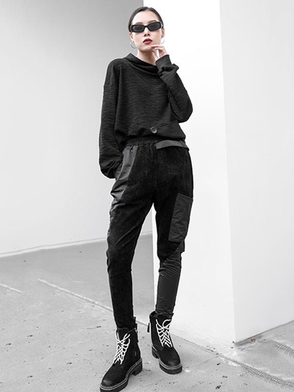 Vintage Corduroy Split-Joint  Asymmetric Empire Casual Pants