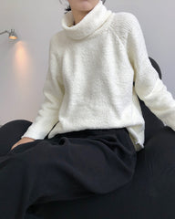 Women High Neck Pullover Casual Sweater