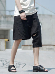 Original Designed Irregular Linen Harem Pants