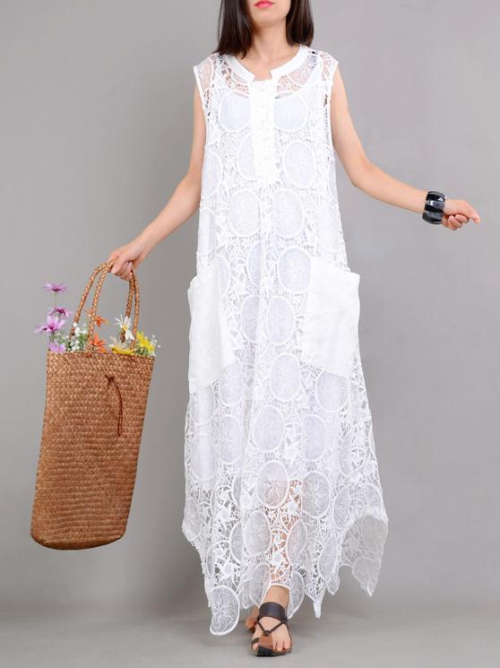 Pure Color Eugenia Embroidered two-pieces A-Line Long Dress