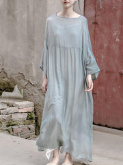 Soft  Mulberry Fuschia  Pure Color Long Dress