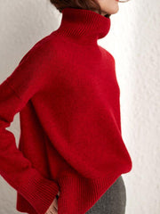 Solid Color Loose Turtleneck Sweater