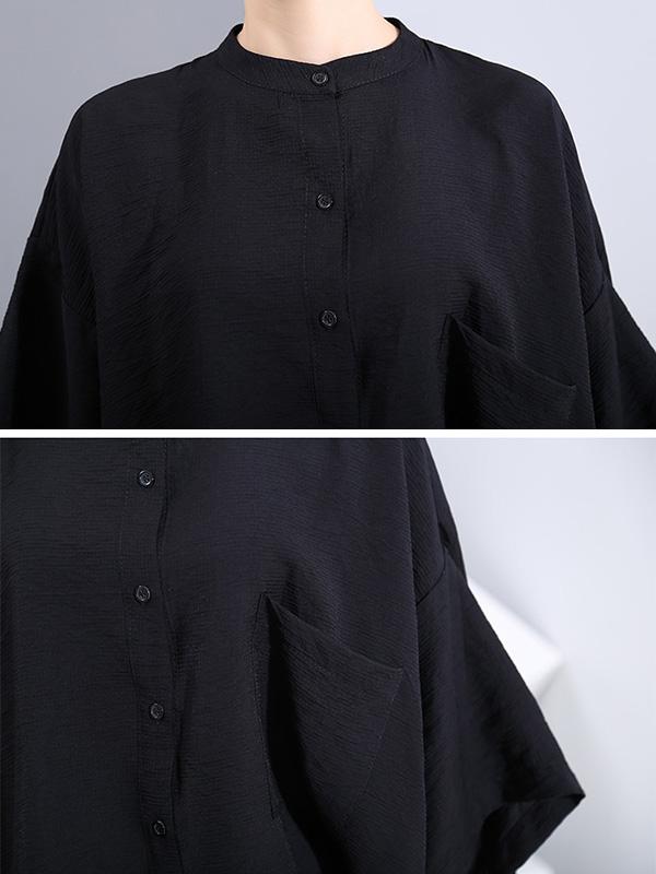 Original Solid Split-Joint Blouses&Shirts