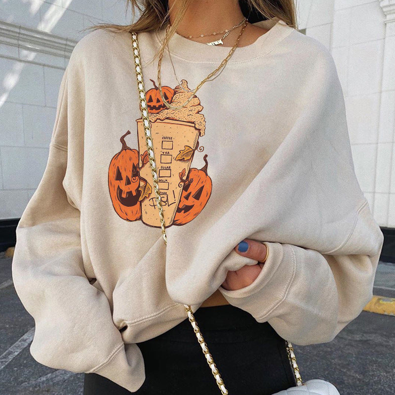 Retro Printed Halloween Sweatshirt