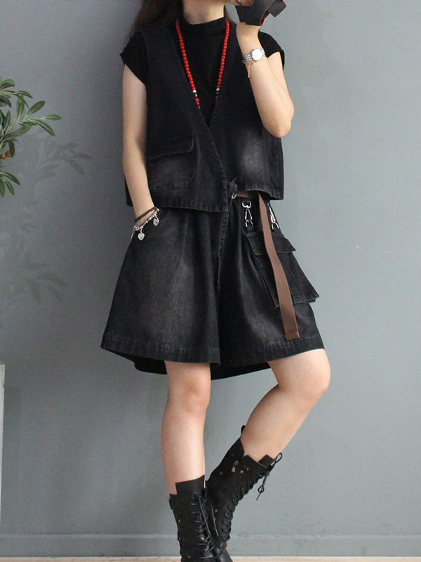 Women Retro Sleeveless Casual Vest