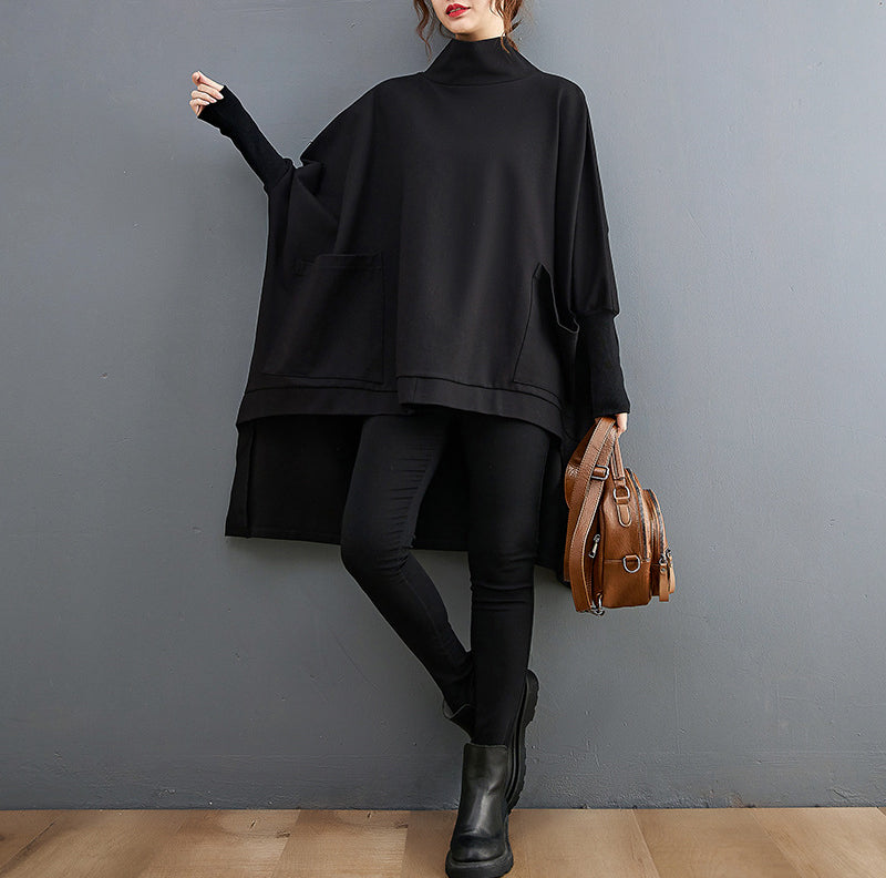 Large Size Solid Color Long Sleeve Loose Sweatshirt