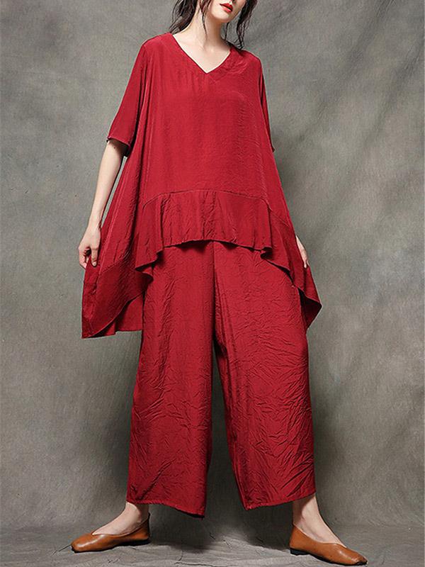 2019 Summer New Loose Oversize Wide Leg Pants Suit