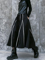 Vintage A-Line High-Waist Striped Skirt