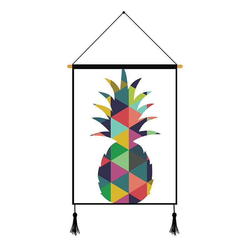 Pineapple Geometric Pattern Printed Wall Hanging Decoration