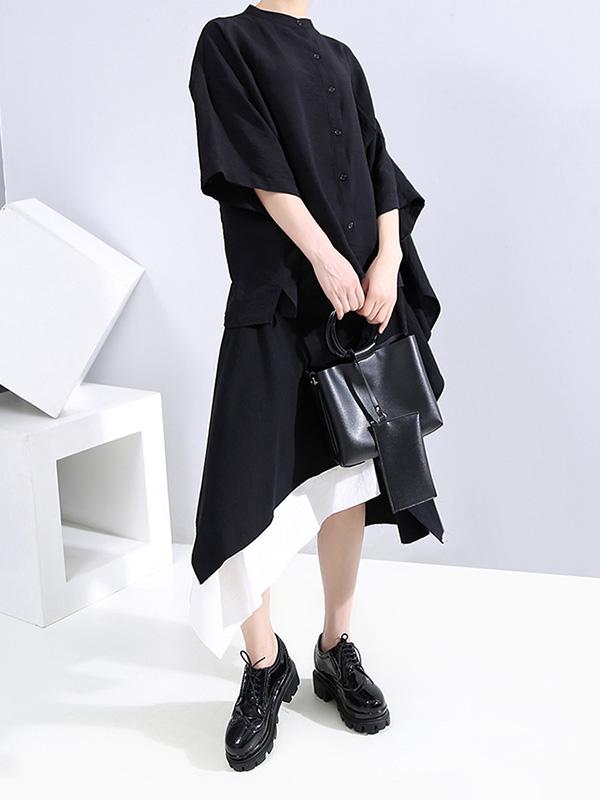 Original Solid Split-Joint Blouses&Shirts
