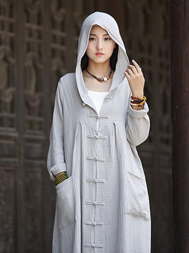 National Style Mistarious Linen Cape Coat