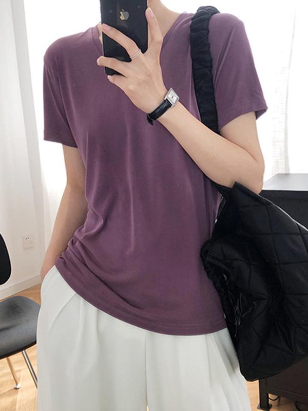 Casual Simple Solid-Color Comfortable T-Shirt