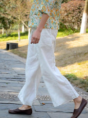 Casual Wide-leg Linen Pants