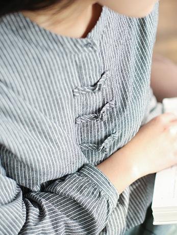 Loose Striped Botton Short shirt&Cover up