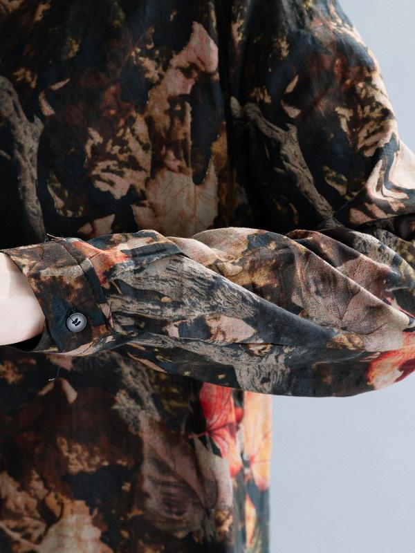 Vintage Loose Flower Print Shirt