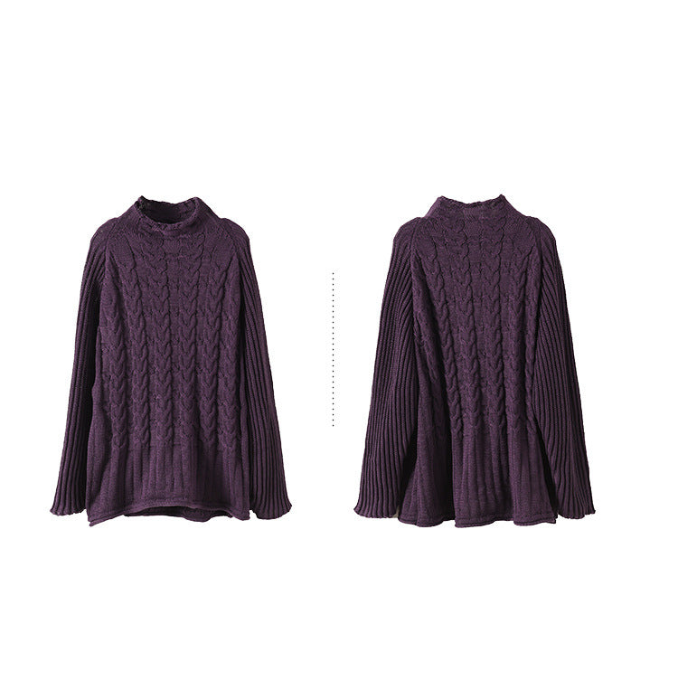 Casual Loose Solid Raglan Sleeve Sweater