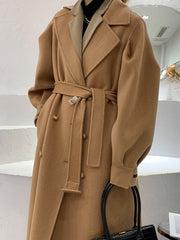 Solid Color Warm Long Double-Sided Woolen Coat