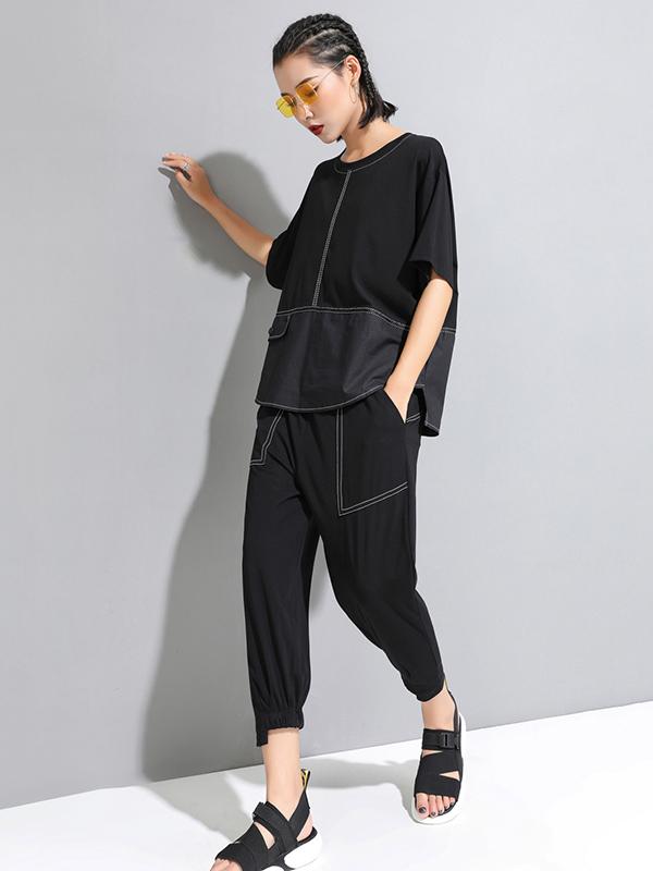 Loose Simple Split-Joint T-Shirts