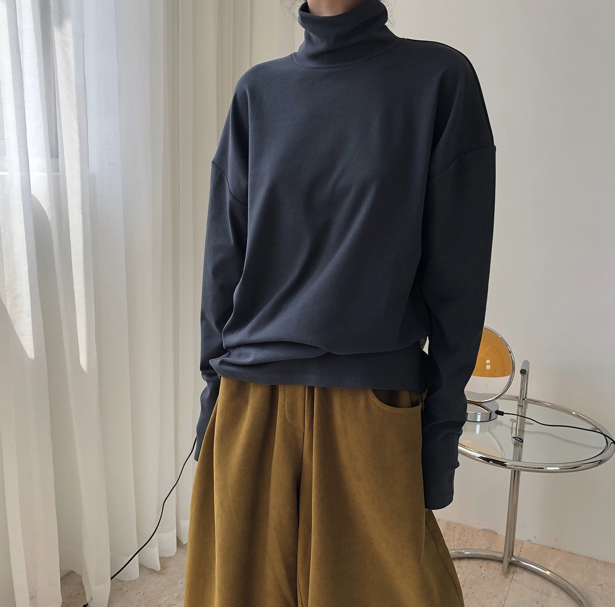 Simple Solid Color Loose T-Shirt Top