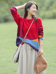 Colorful Split-joint Sweater