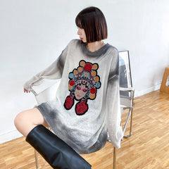 Loose Long Sleeve Casual Gradient Sweater