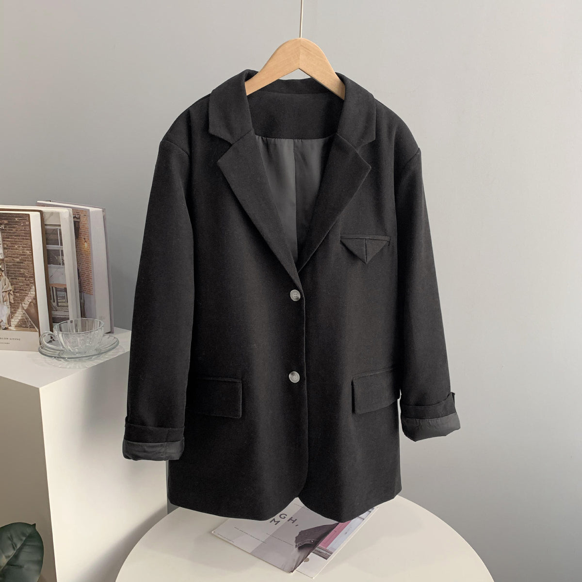 Retro Lapel Solid Color Suit Coats