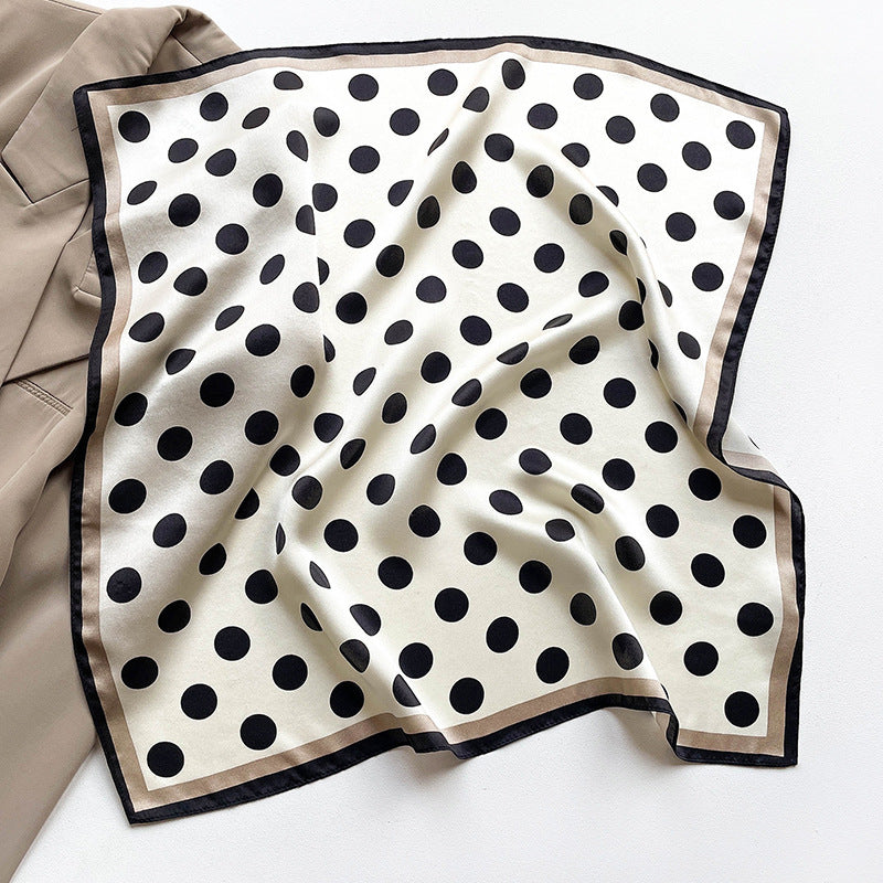 Simple Wave Dot Mulberry Silk Scarf