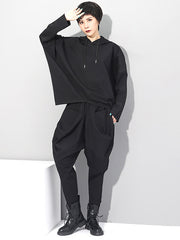 Leisure Solid Batwing Sleeve Hoodies