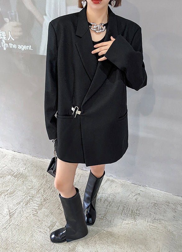 Loose Solid Color Lock Casual Suit Outwear