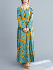 Women Pastoral Style Retro Printed Dress
