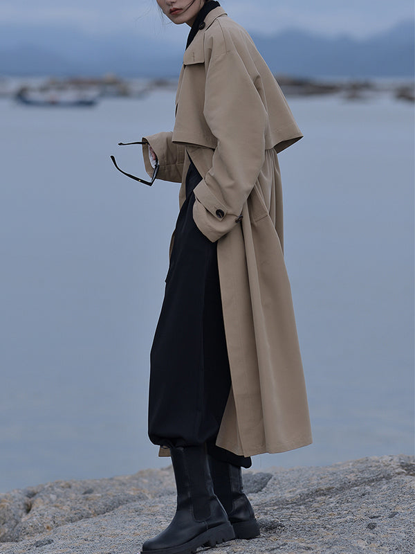 Women High Collar Loose Coat