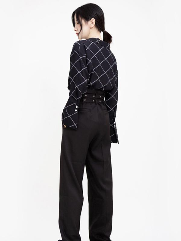 Casual Belted Mop-floor Wide Leg Pants