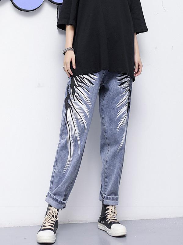 Street Style Printed Harem pants Jean Pants