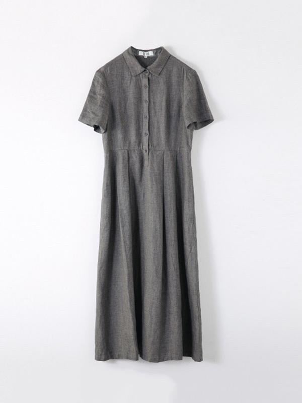 Elegant Linen Slim Long Dress