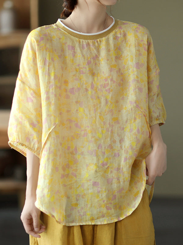 Round Neck Printed Casual Loose T-Shirt