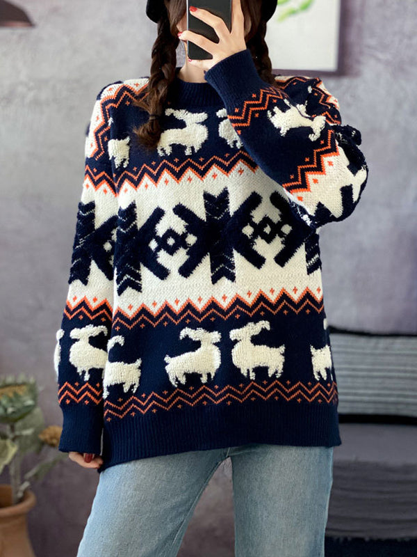 Women Retro Thick Loose Casual Sweater