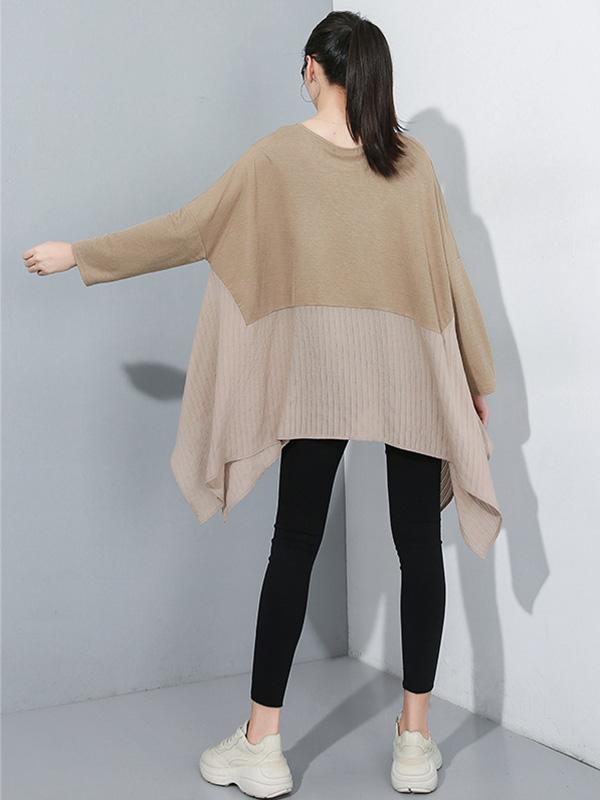 Loose Split-joint Cropped Blouses