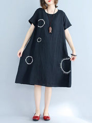 Irregularity Circle Cotton Shirt Dress