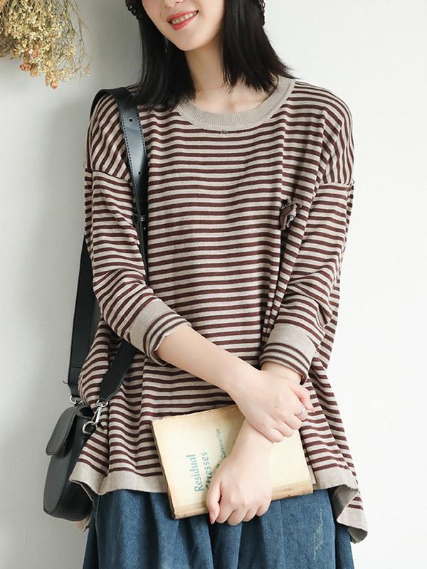 Casual Striped Light Knitting Tops