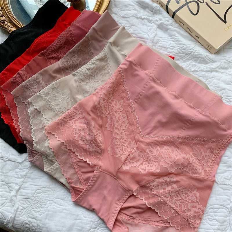 3Pcs Going Out Vacation High-Waisted Lace Lace Panties