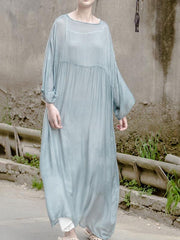 Soft  Mulberry Fuschia  Pure Color Long Dress
